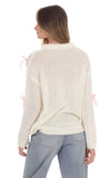Knitted Bows Jumper in Cream