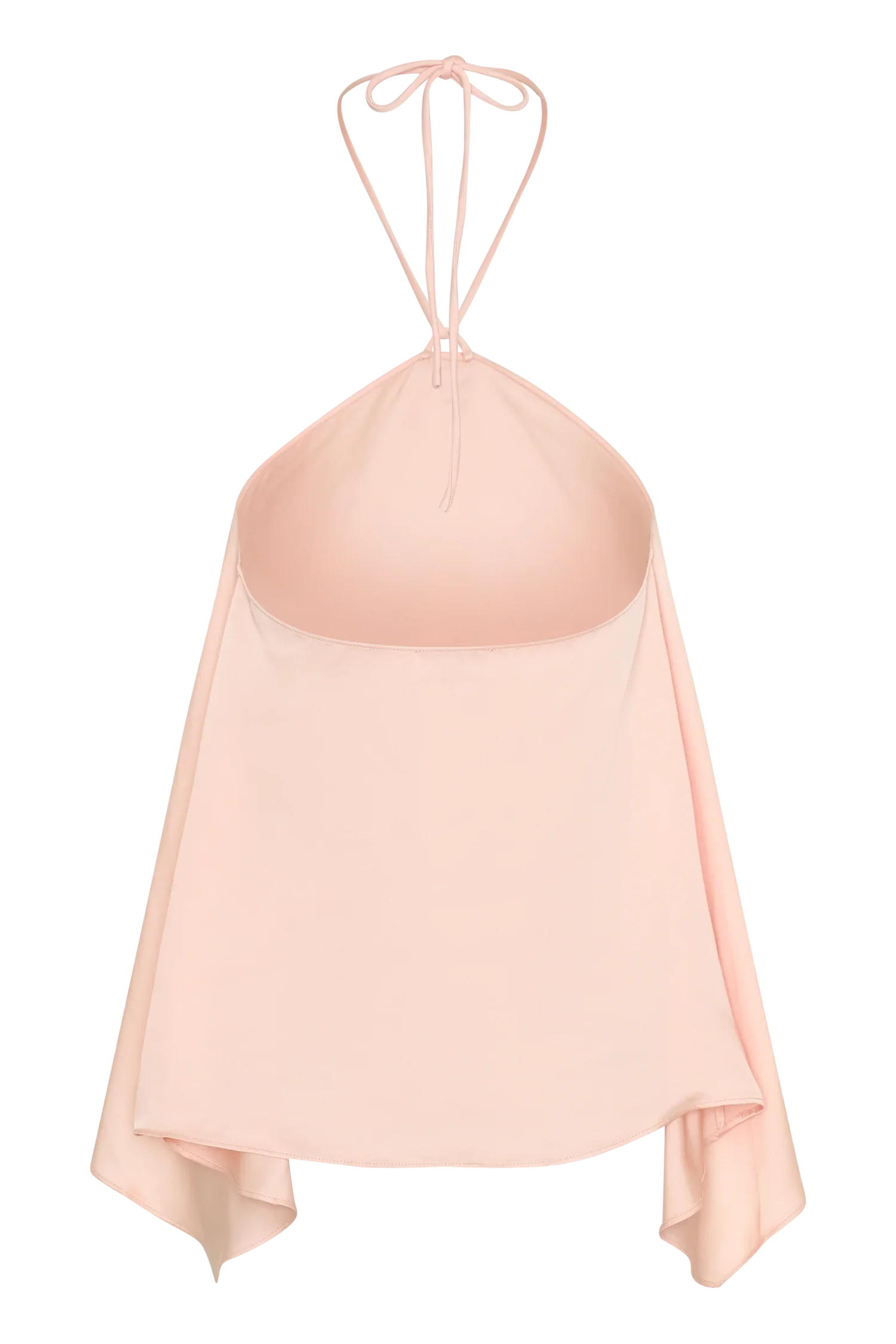 Adelaide Draped Satin Halter Top Peach