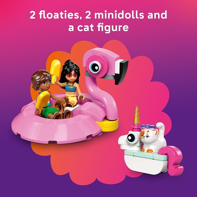 LEGO Friends Unicorn Flamingo Pool Party Pretend Play Building Toy Creative Storytelling Playset for Kids for Boys Girls Ages 5 Birthday Gift Idea for Kids 42658