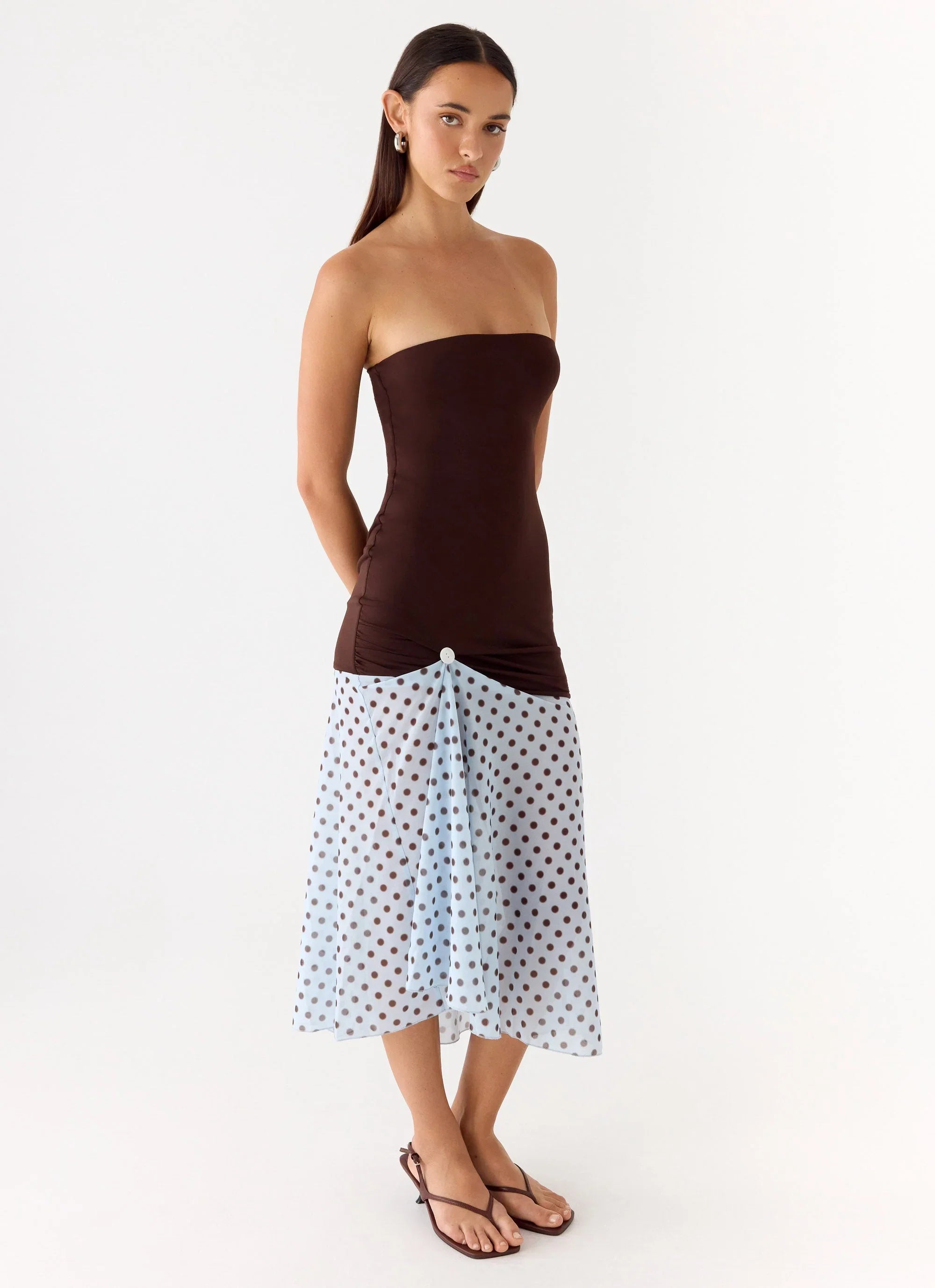 Schell Midi Dress Chocolate Dot