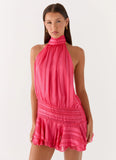 Willow Chiffon Mini Dress Fuchsia