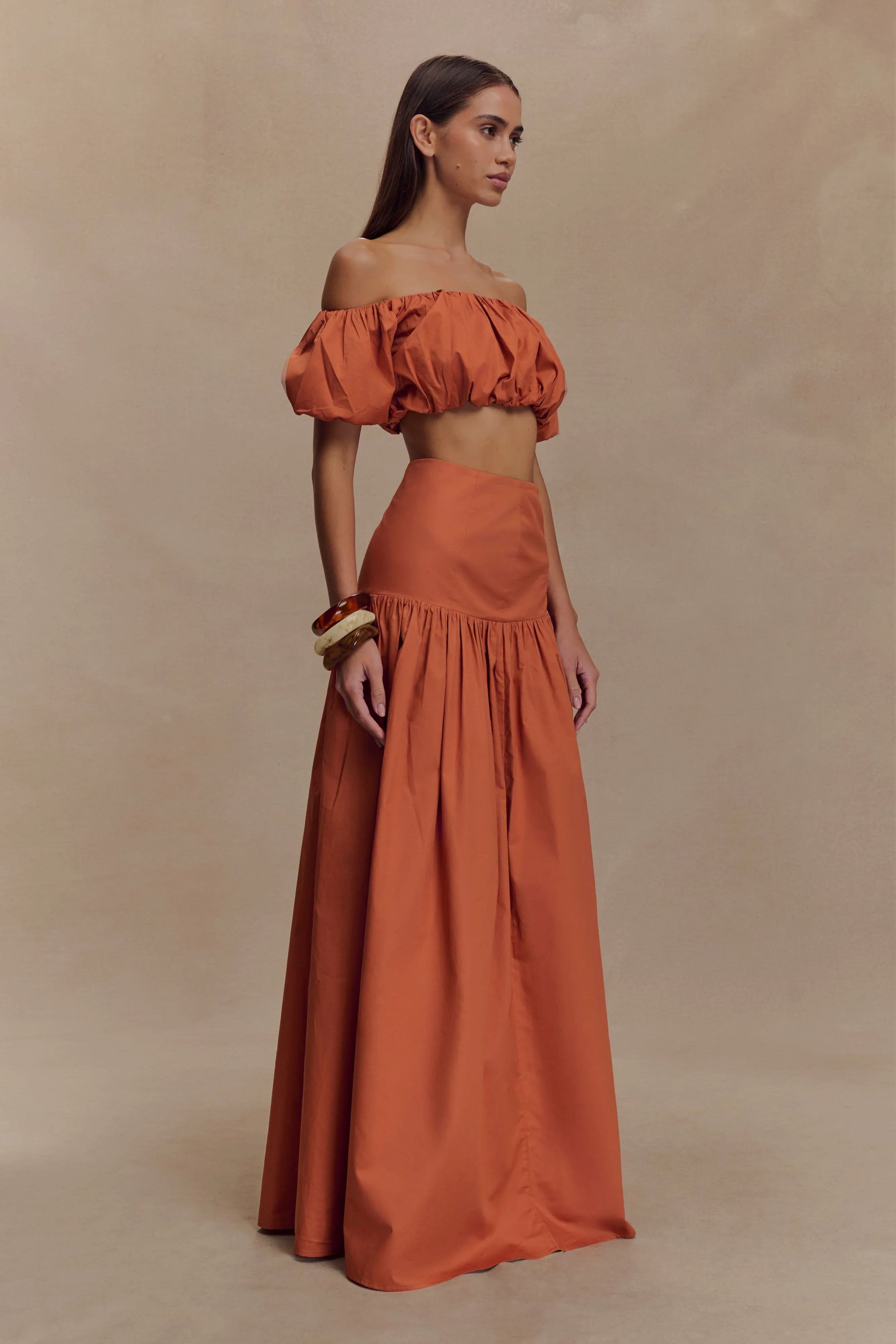 Autumn Maxi Skirt Burnt Orange
