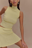 Indy Pointelle Knit Top Lemon