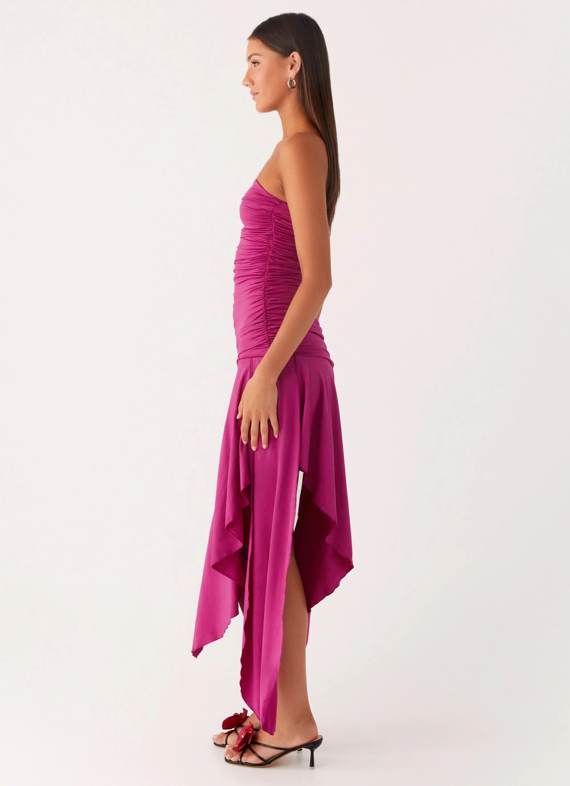 Ora Strapless Maxi Dress Fuchsia