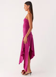 Ora Strapless Maxi Dress Fuchsia