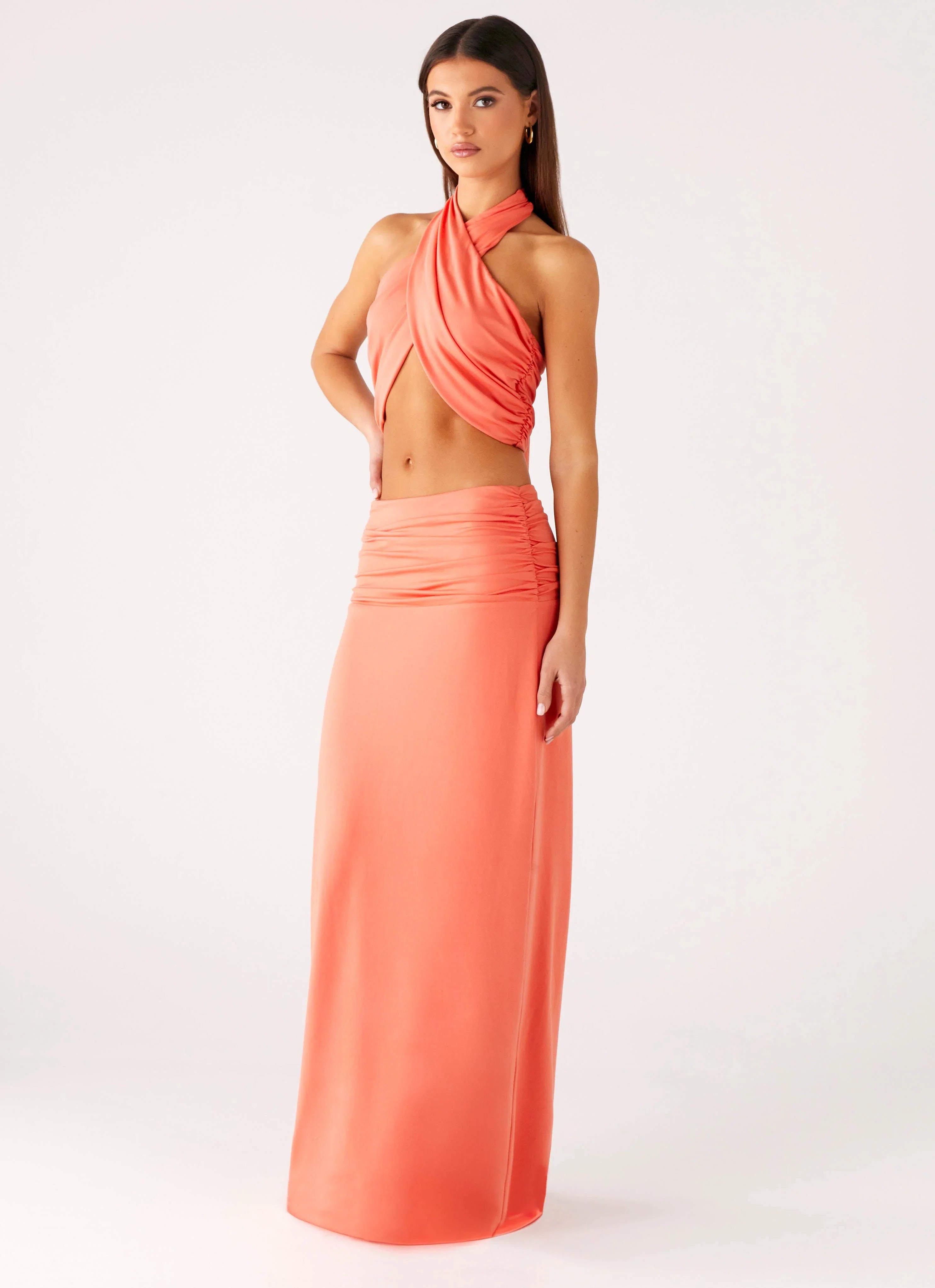 Elisabetta Maxi Skirt Coral