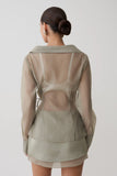 Frankie Organza Cross Over Shirt Smoke