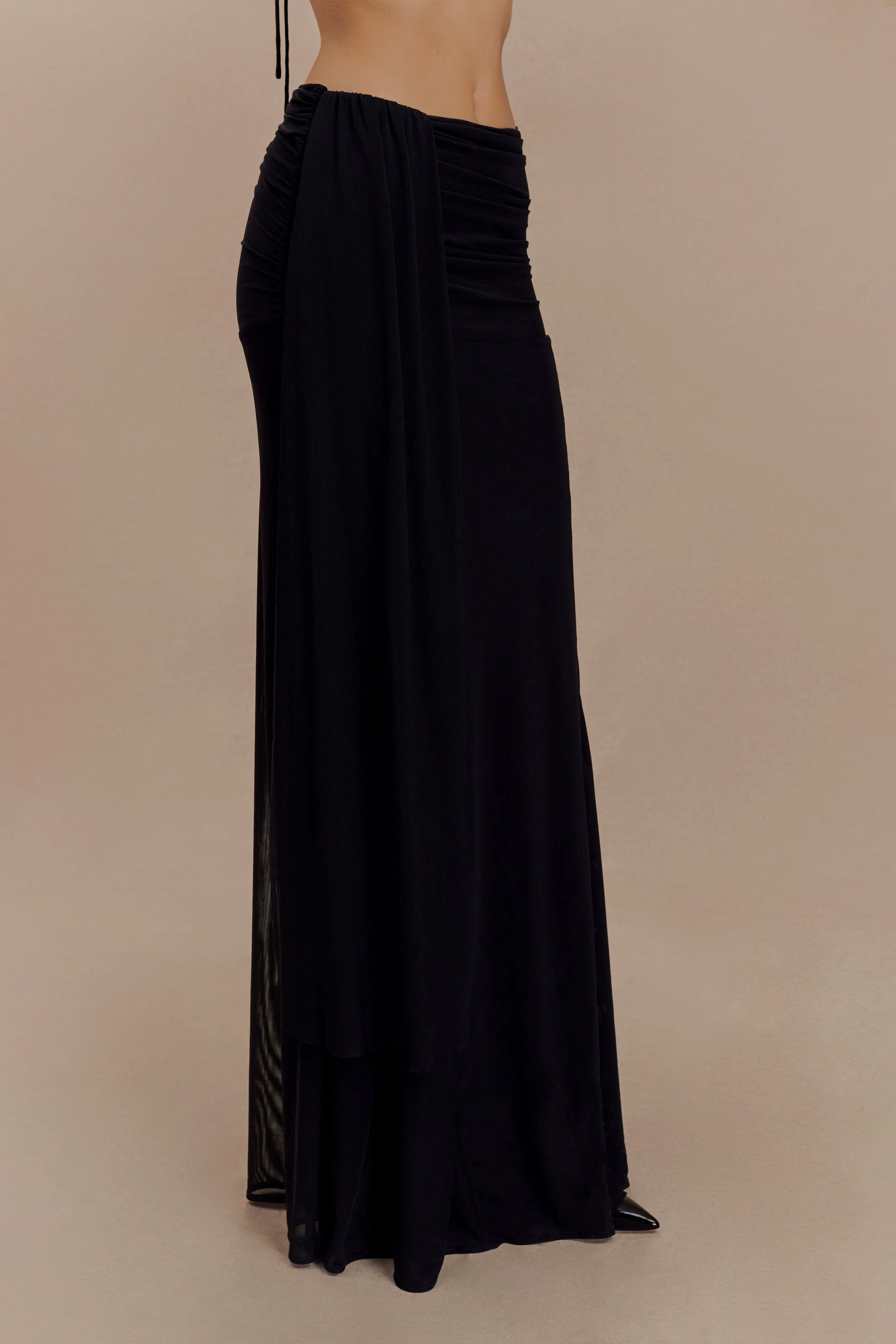Arna Mesh Maxi Skirt Black