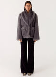 Katiana Faux Fur Jacket Grey