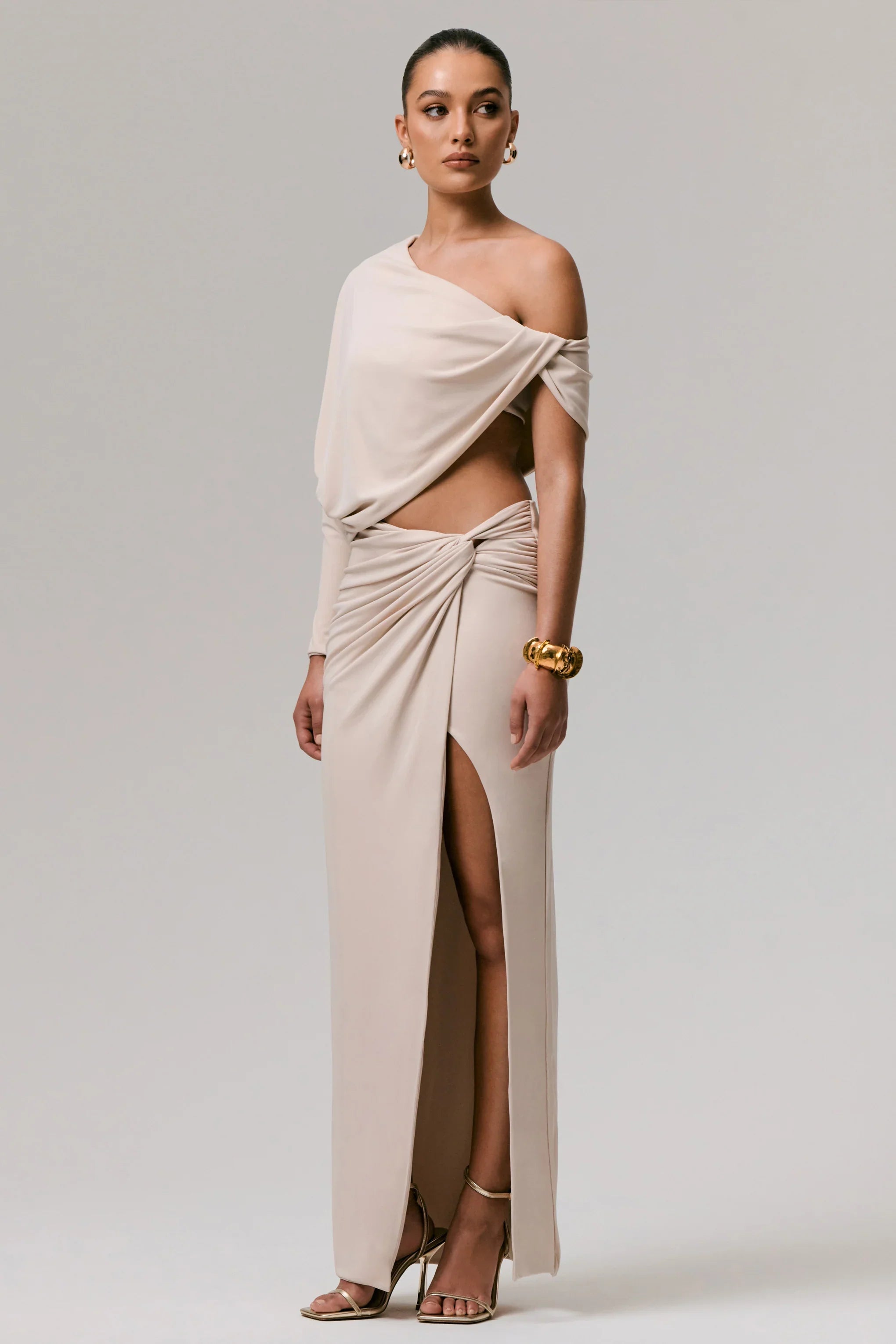 Marlena Stone Twisted Split Maxi Skirt