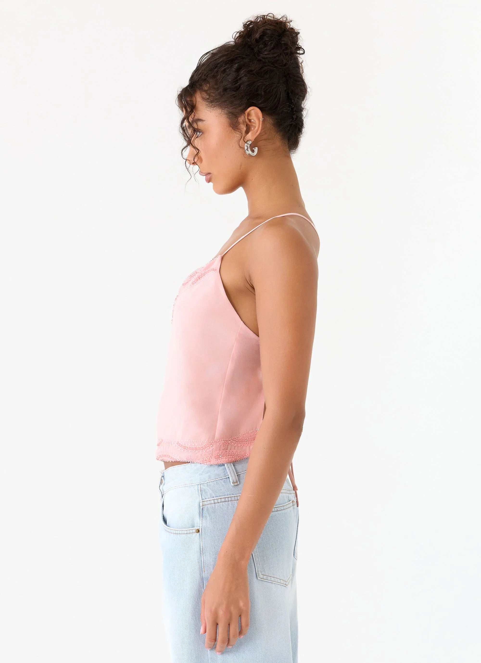 Avania Beaded Top Pink