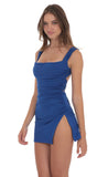 Ruched Bodycon Dress in Royal Blue