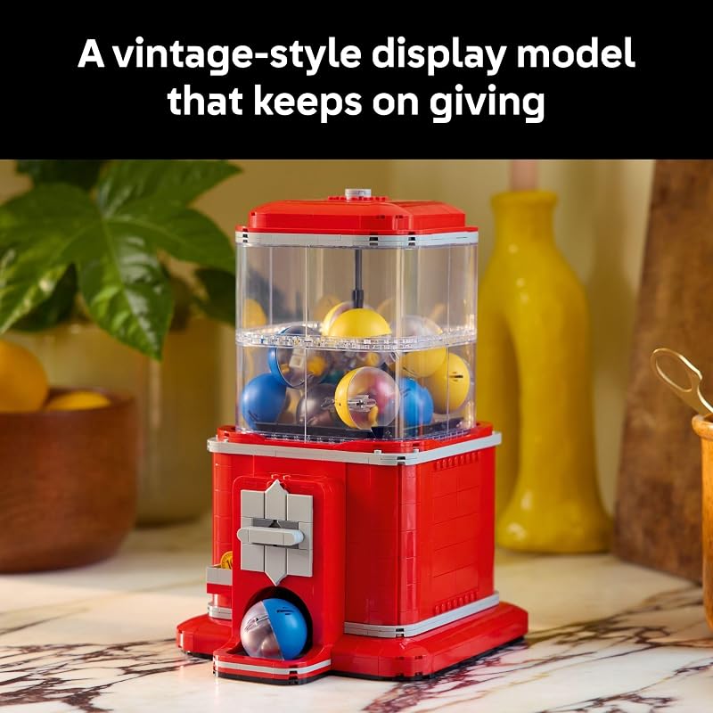 LEGO Ideas Minifigure Vending Machine Building Set for Adults Creative Office Decor or Home Book Shelf Display Capsule Dispensing Toy Nostalgic Gift for Men and Women 18 21358