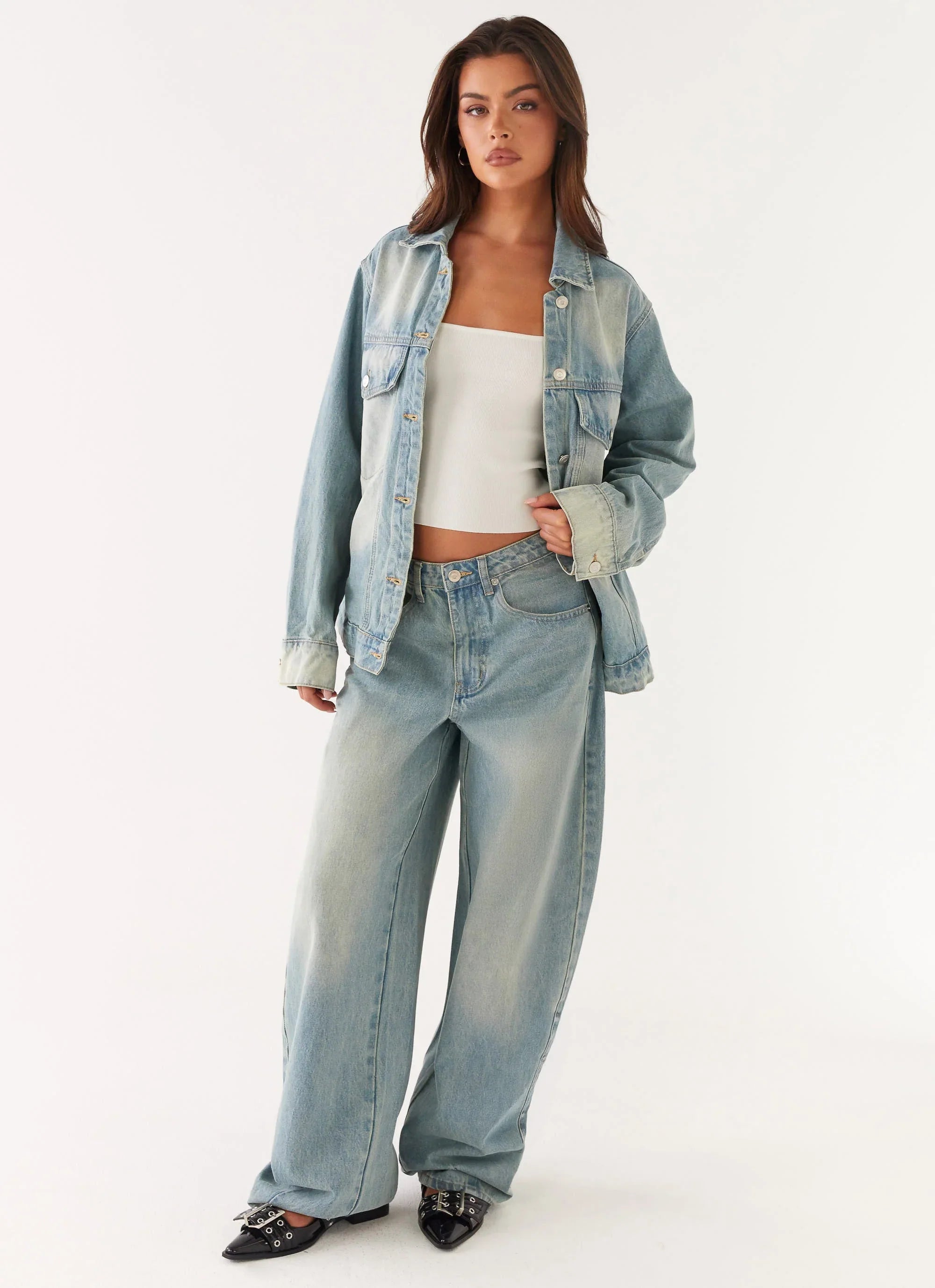 Maxwell Baggy Denim Jeans Washed Blue