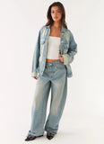 Maxwell Baggy Denim Jeans Washed Blue
