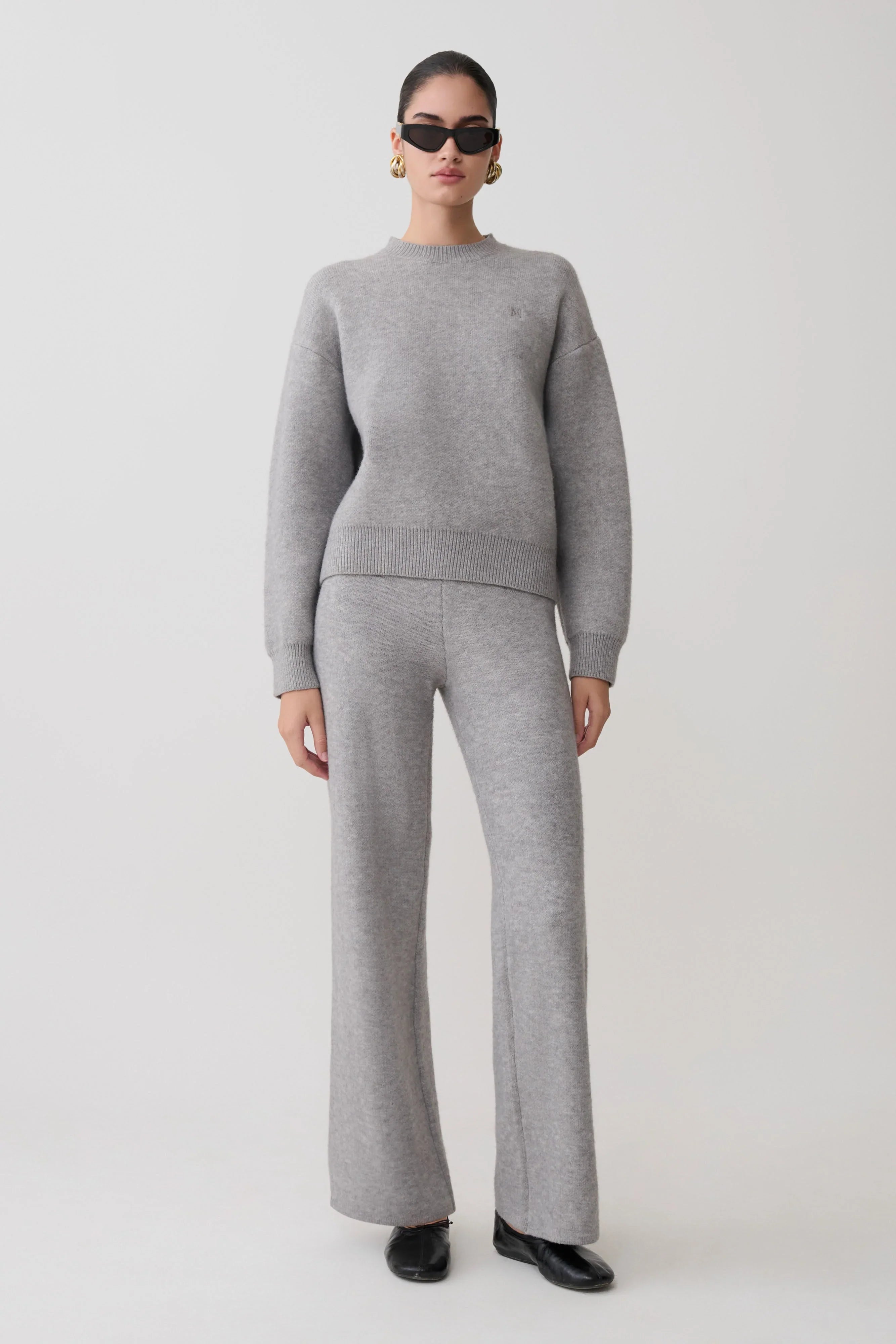 Lulu Oversized Knit Jumper Grey Marle