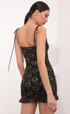 Stretch Lace Dress in Black and Gold