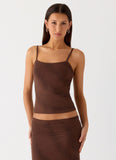 Sweet Sky Beaded Top Chocolate