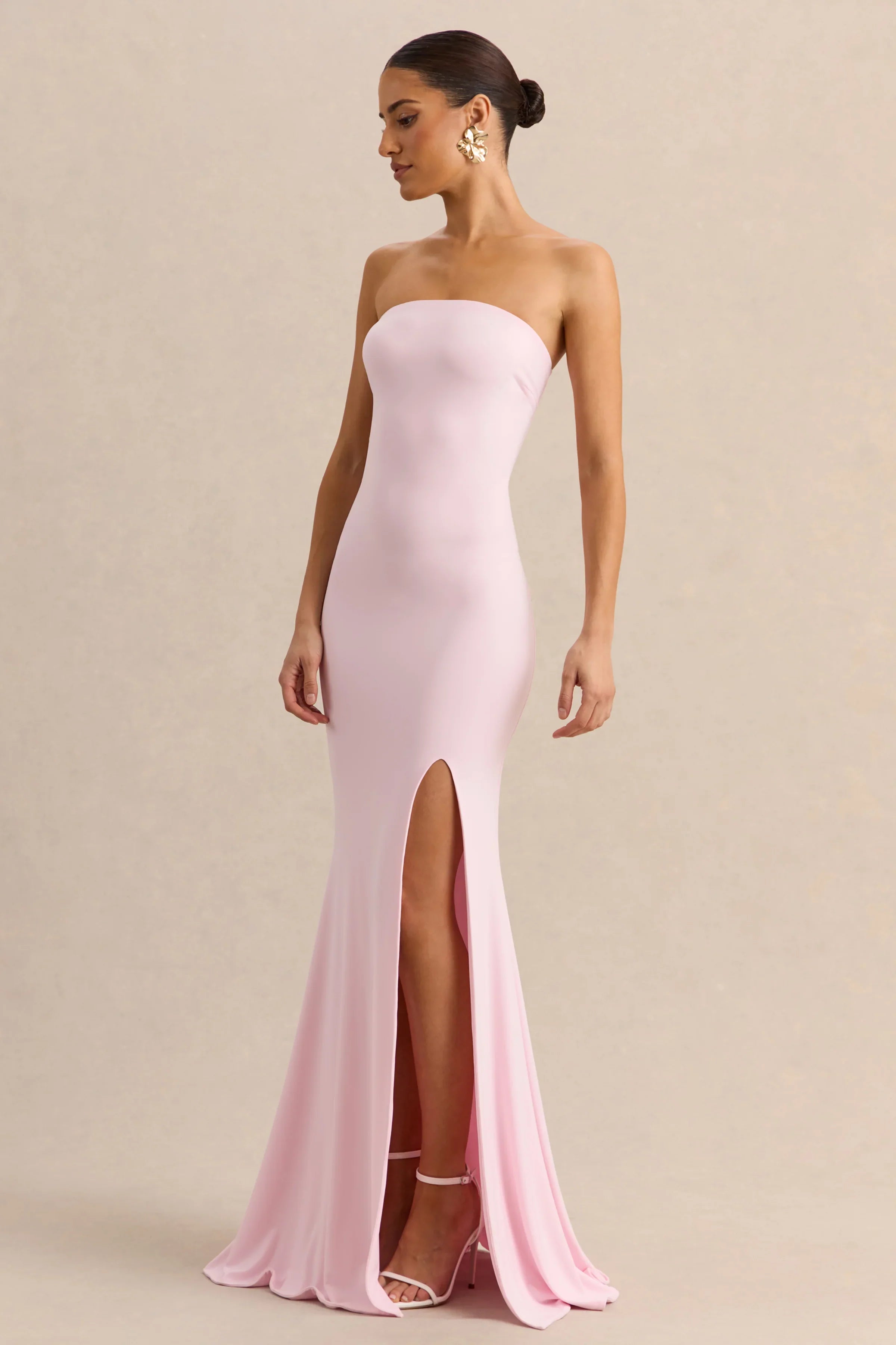 Melva Light Pink Bandeau Maxi Dress