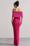 Calida Hot Pink Plisse Knot Split Maxi Skirt