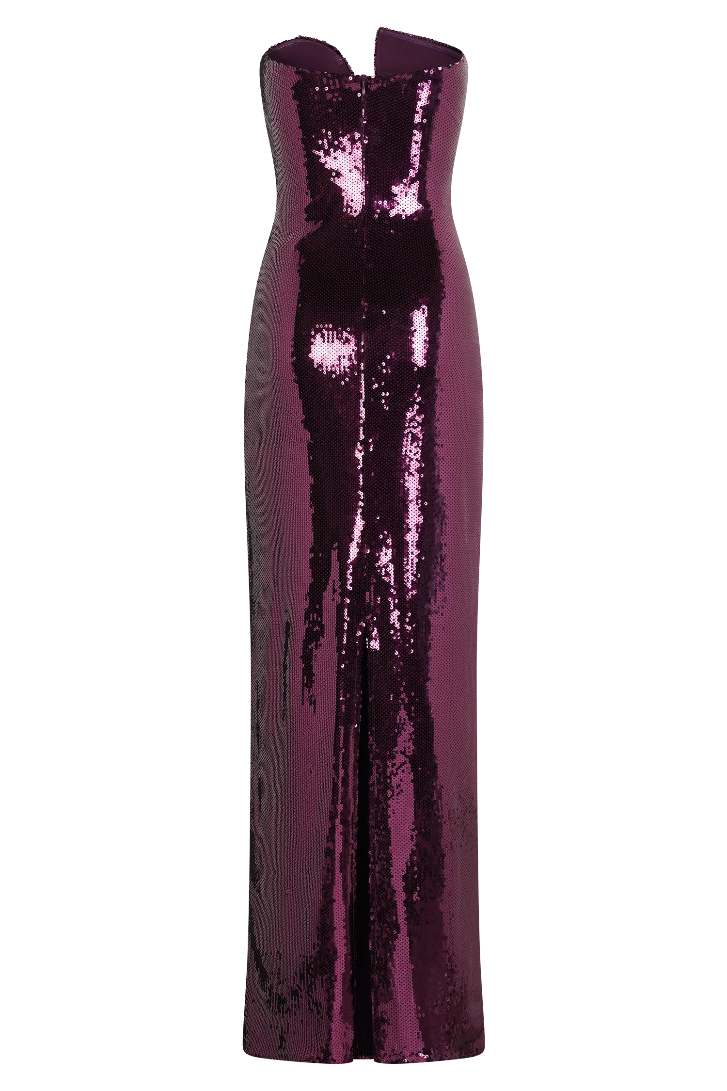 Winston Strapless Sequin Maxi Dress Plum