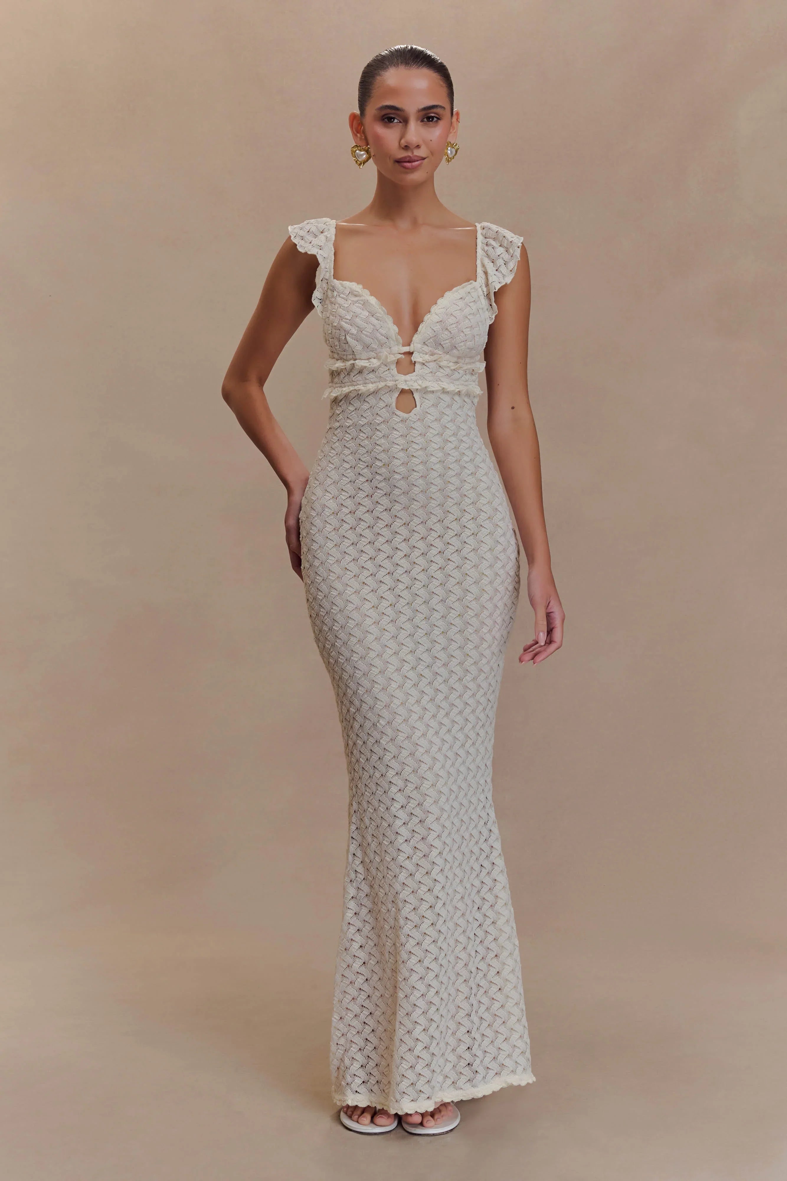 Ezra Lace Maxi Dress Ivory