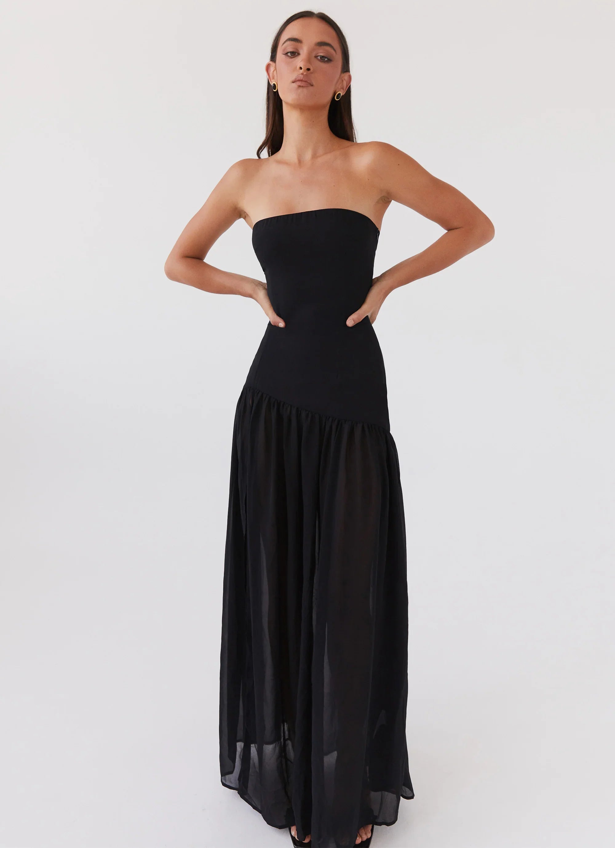 Eden Strapless Maxi Dress Black