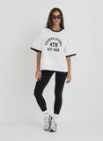 Cream Oversized Distressed Slogan T Shirt