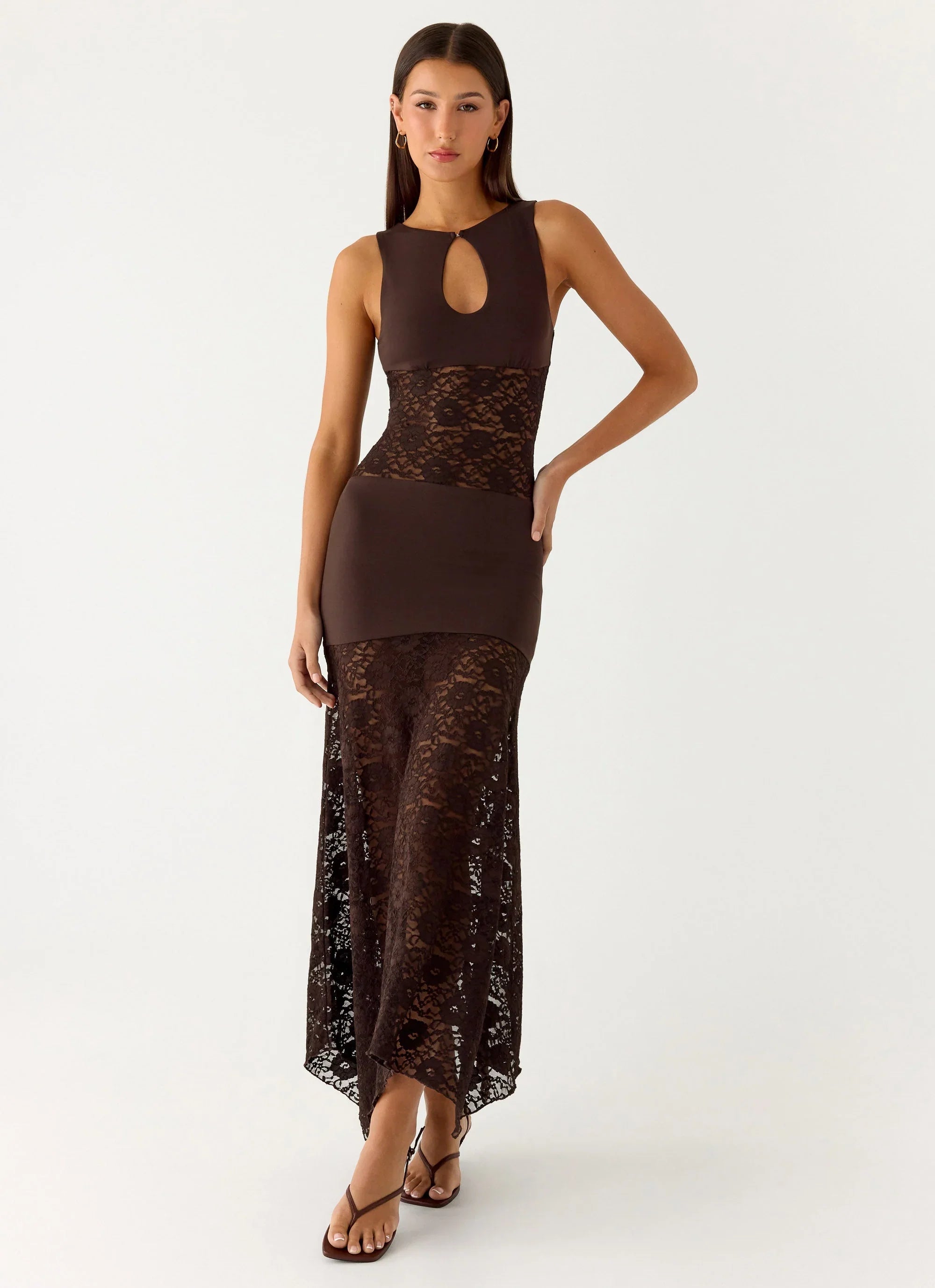 Koka Lace Maxi Dress Cool Chocolate
