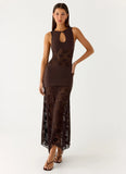 Koka Lace Maxi Dress Cool Chocolate