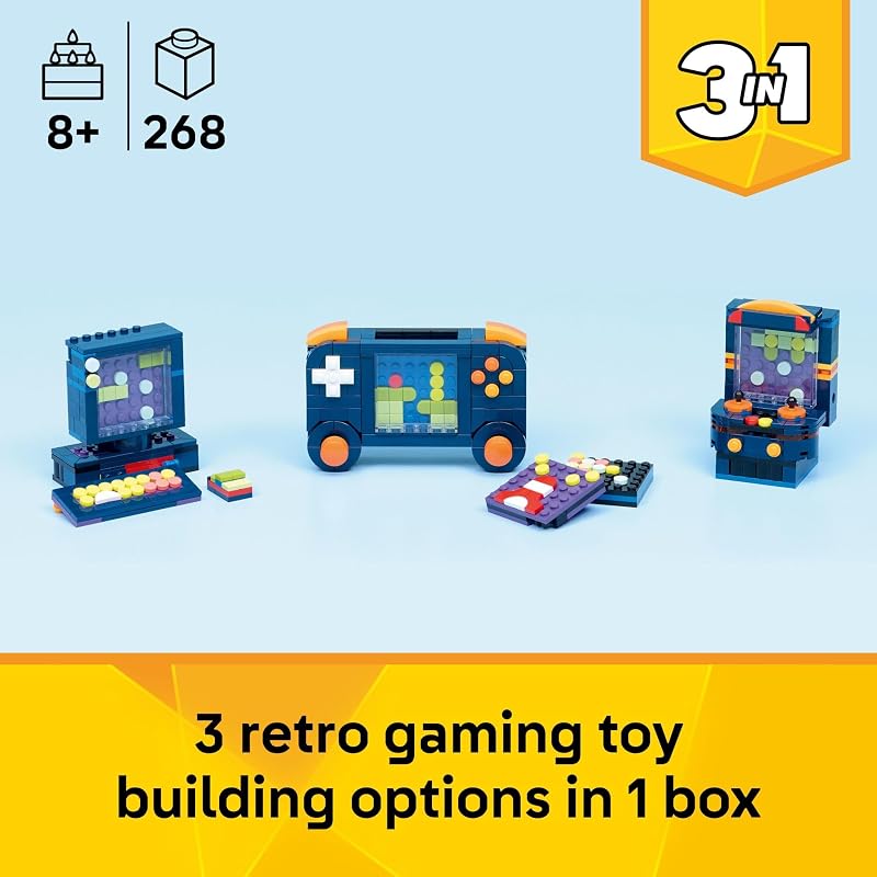 LEGO Creator 3 in 1 Retro Gaming Console Building Toy for Boys Girls Kids Build a Console Mini Arcade Game or Mini Computer Gift Idea for Gaming Fans Ages 8 31380