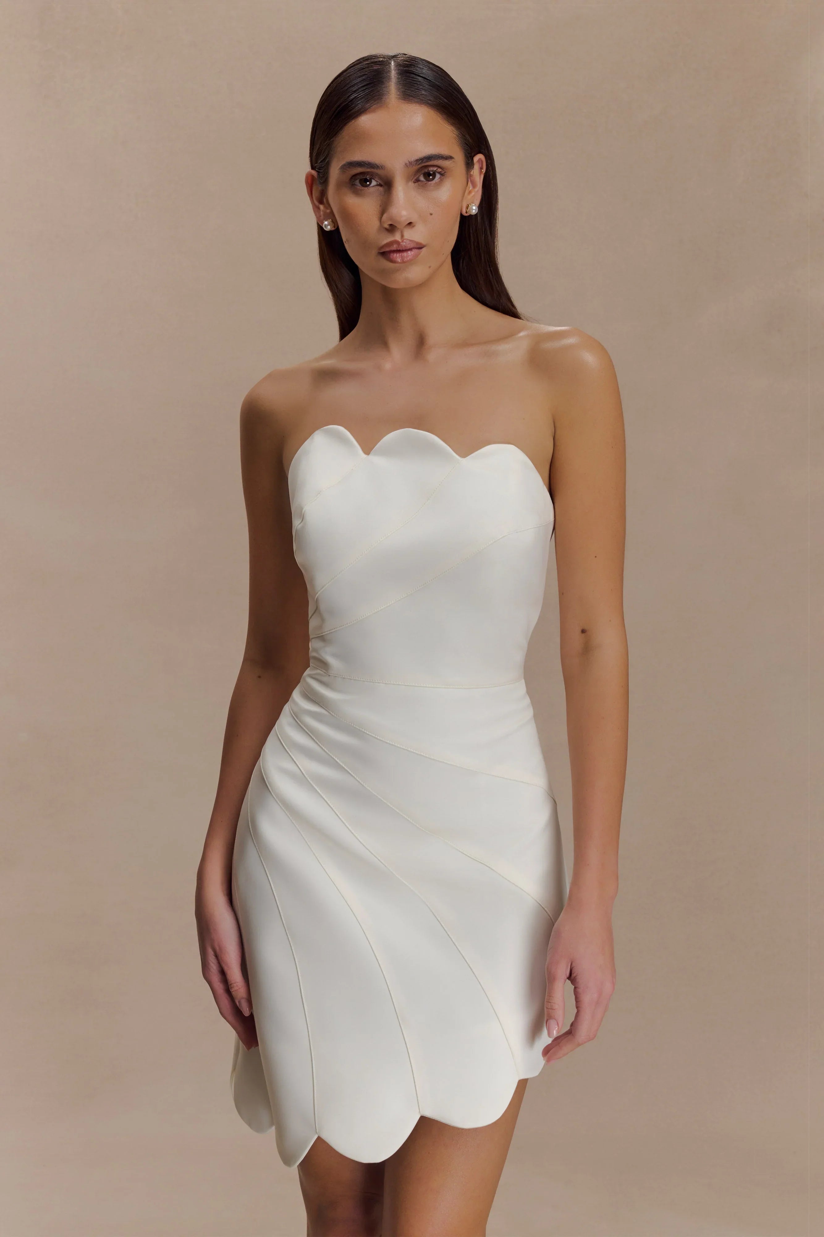 Atenea Satin Mini Dress White