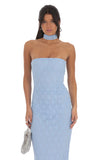 Scarf Lace Maxi Dress in Sky Blue