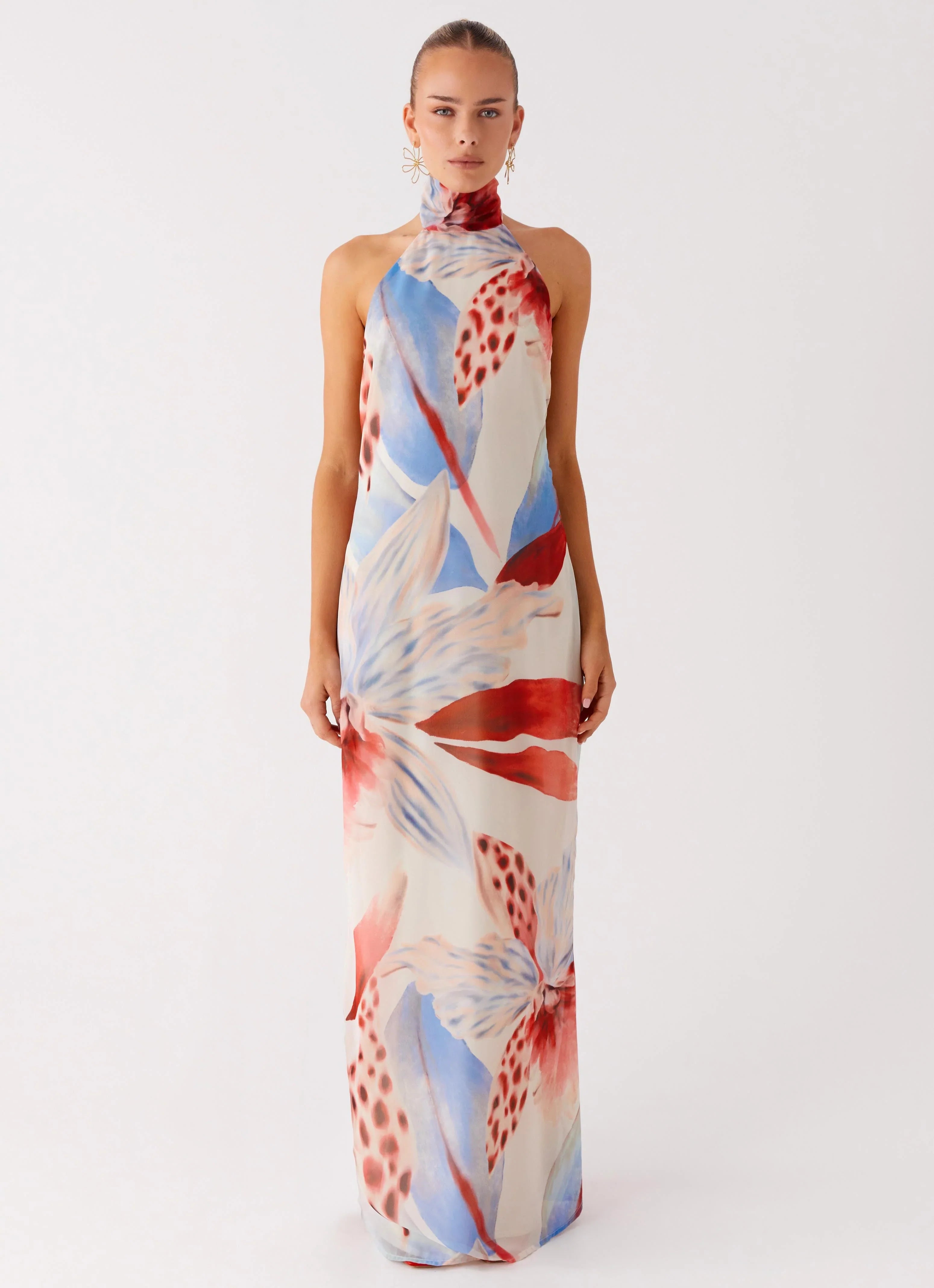 California Maxi Dress Deep Sea Bloom