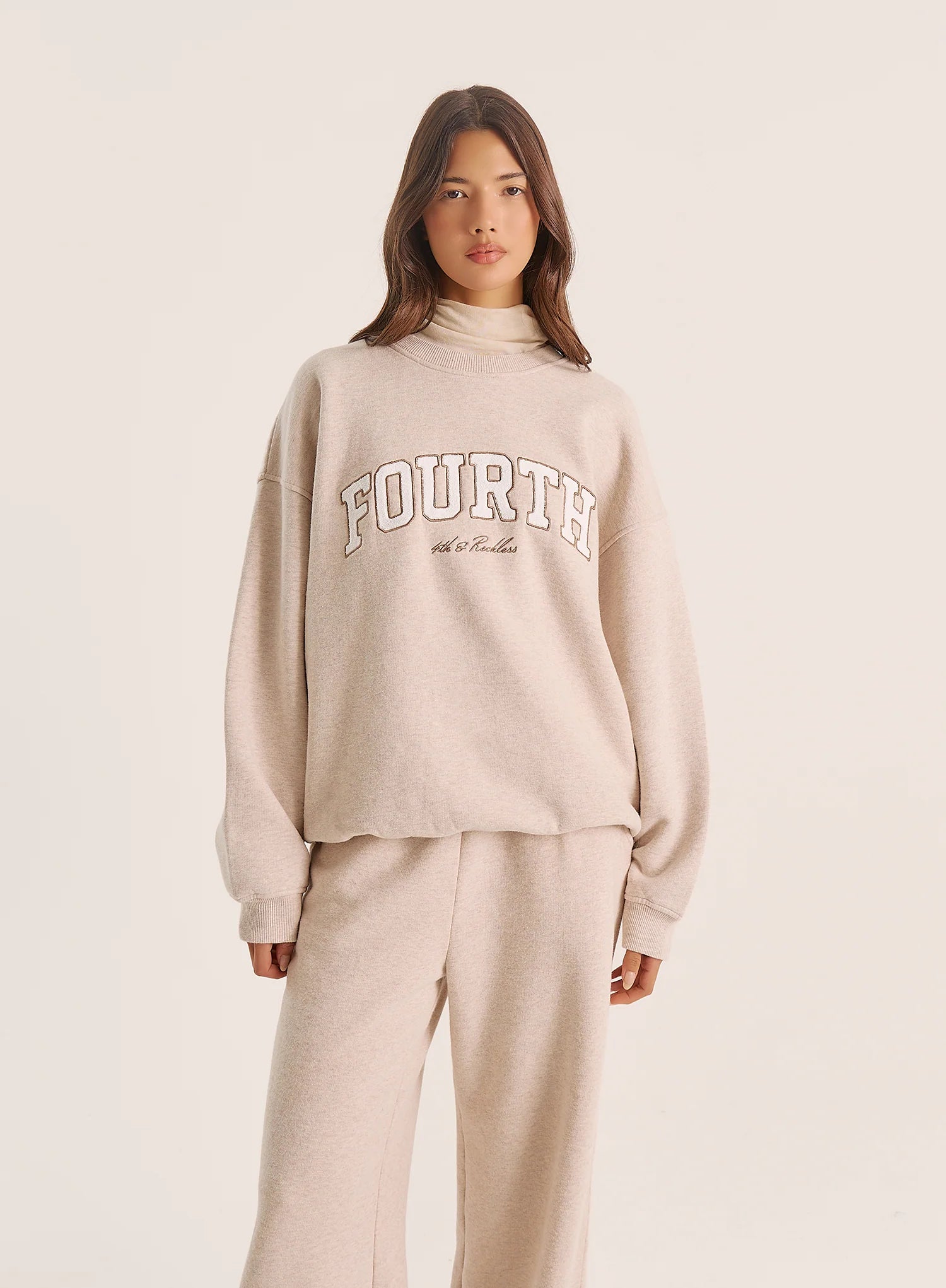 Oatmeal Fourth Slogan Sweatshirt