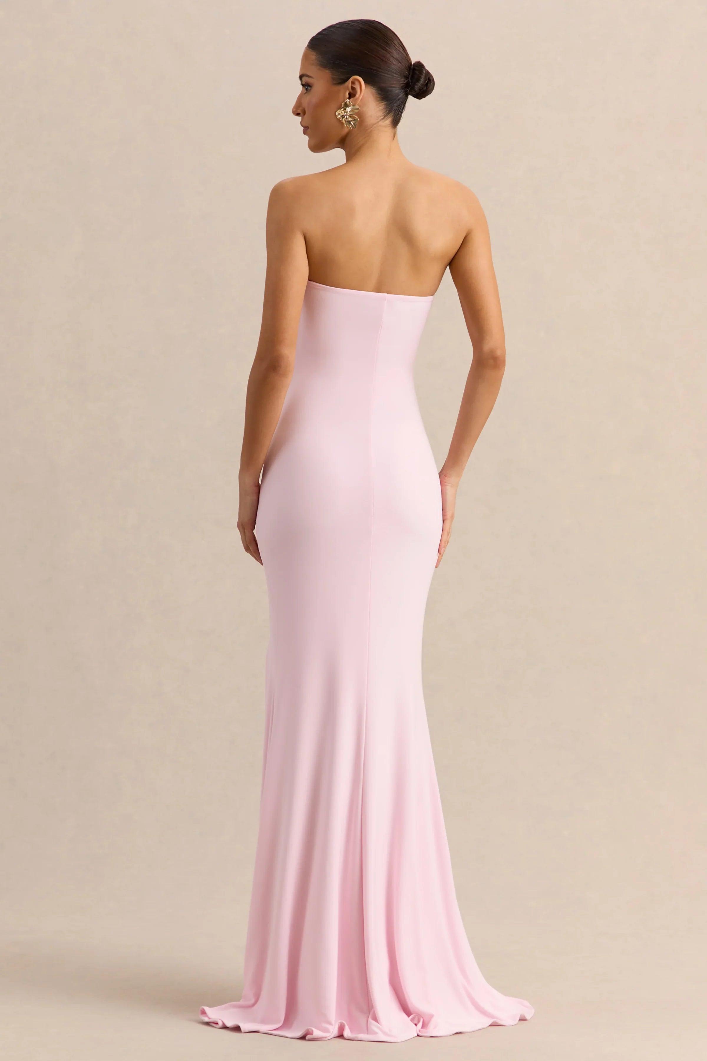 Melva Light Pink Bandeau Maxi Dress