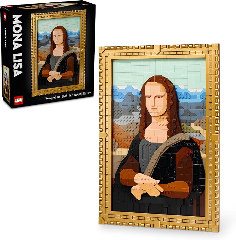 LEGO Art Mona Lisa Building Set Leonardo da Vinci wall Display Ages 18 DIY Crafts for Men Women Great for Puzzle Lovers Birthday Gift idea Includes Detachable Frame 31213