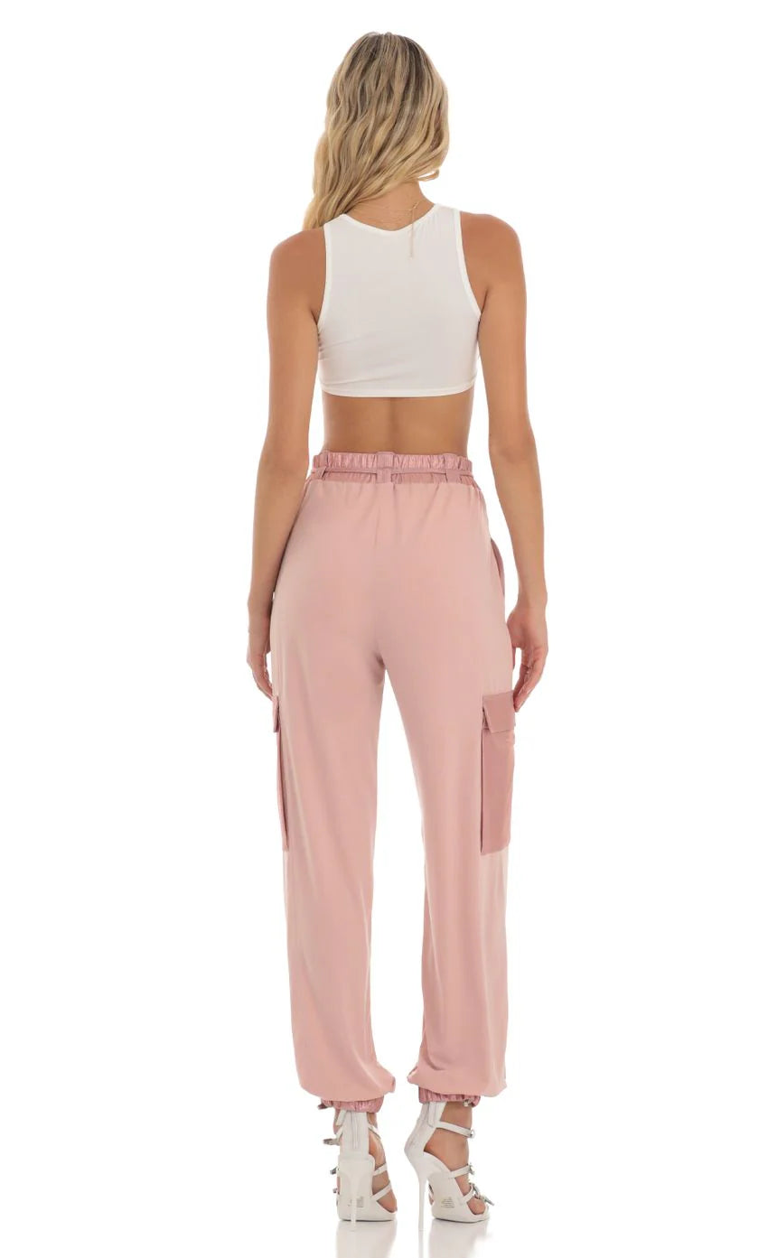 Shimmer Pants in Pink