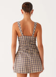 Tablo Drop Waist Mini Dress Check Print