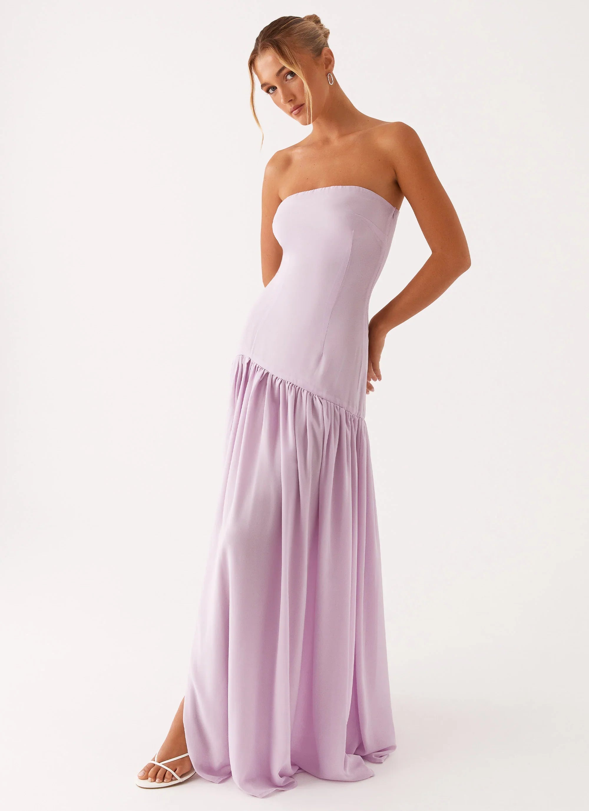 Eden Strapless Maxi Dress Lilac
