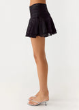 Willow Chiffon Mini Skirt Black