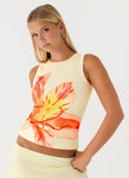Jacqui Beaded Tank Top Yellow