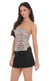 Mesh Slit Top in Coffee Cream