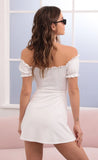 Underwire Cups Dress in Textured White