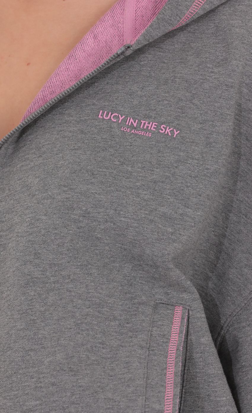 Two Toned Cropped Hoodie in Grey