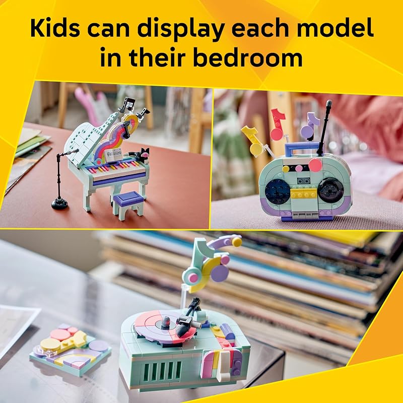LEGO Creator 3 in 1 Music Decor Piano with Cat 31392 Building Toys for Girls Boys Ages 9 3 Building Options Bedroom or Desk Decor 485 pieces Gift for Birthdays