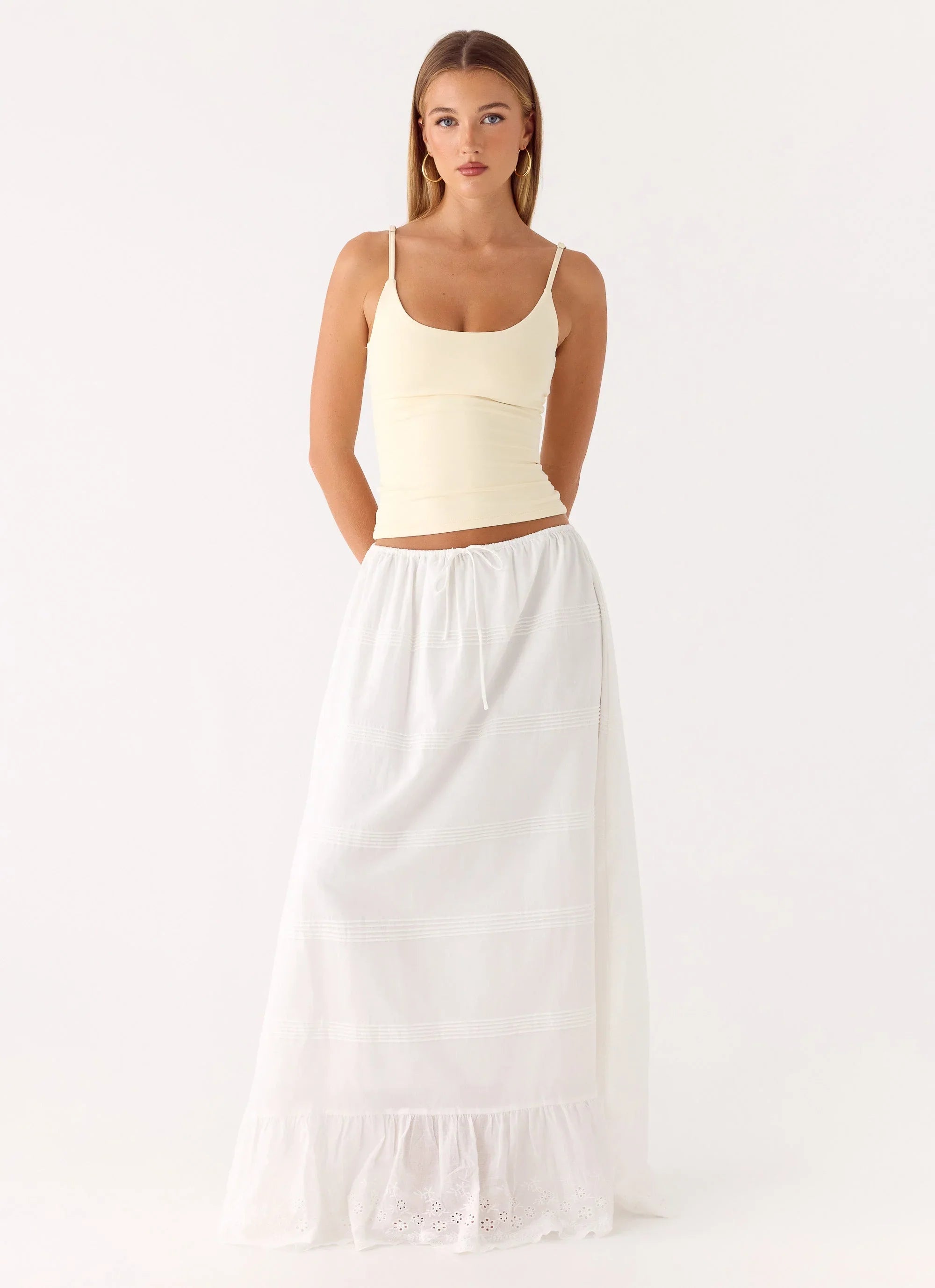 Lior Cotton Maxi Skirt White