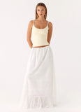 Lior Cotton Maxi Skirt White