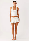 Vegas Nights Low Rise Skort White