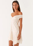 Alma Mini Dress White Red Polka Dot